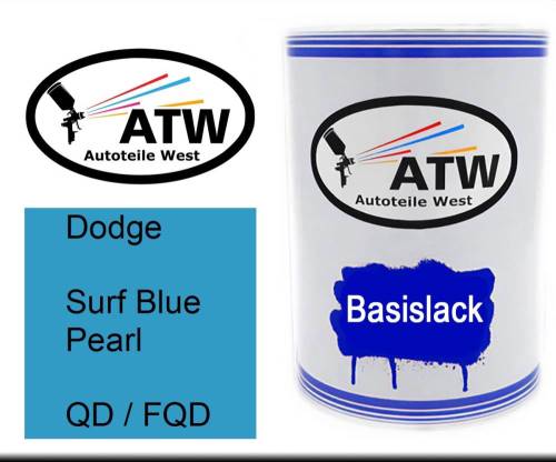 Dodge, Surf Blue Pearl, QD / FQD: 500ml Lackdose, von ATW Autoteile West.